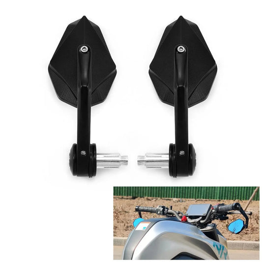 1 Pair Aluminum 7/8" (22mm) Motorcycle Rearview Bar End Mirrors – Universal Handlebar Accessories for Scooters & Motorbikes