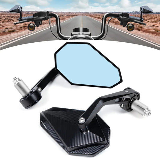 1 Pair Aluminum 7/8" (22mm) Motorcycle Rearview Bar End Mirrors – Universal Handlebar Accessories for Scooters & Motorbikes