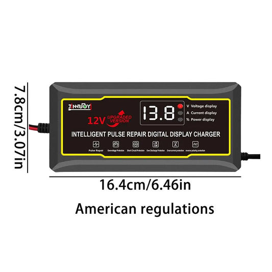 Smart 12V Motorbike Battery Charger & Maintainer – Pulse Repair with Digital Display