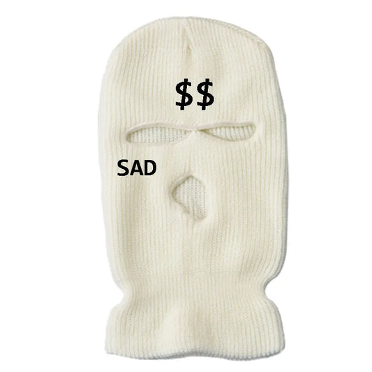 Winter Warm Cycling Balaclava – Embroidered Full Face Knit Mask for Men & Women