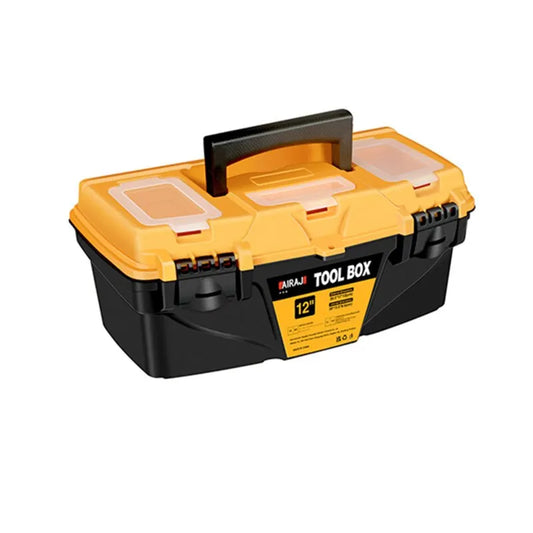 AIRAJ 12/15 Inch Hardware Toolbox – Thick Plastic Combination Suitcase for Electricians & Carpenters