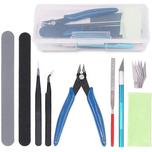 9/24 Pieces Miniature Model Tool Kit – Modeling Tools Set with Storage Box for Buildings, Airplanes, Cars &amp; Robots