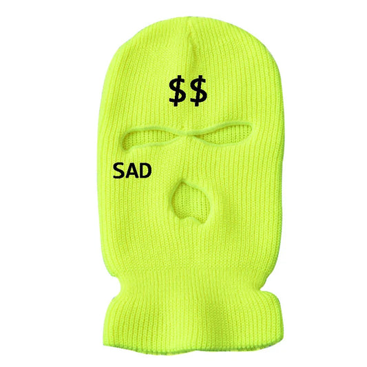 Winter Warm Cycling Balaclava – Embroidered Full Face Knit Mask for Men &amp; Women