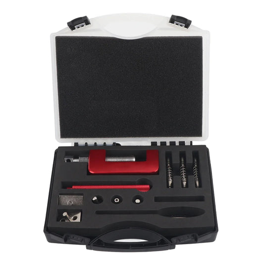 12 Pcs Universal Motorcycle Chain Cutter &amp; Riveting Tool Set – With Storage Box for ATV &amp; Dirt Bike