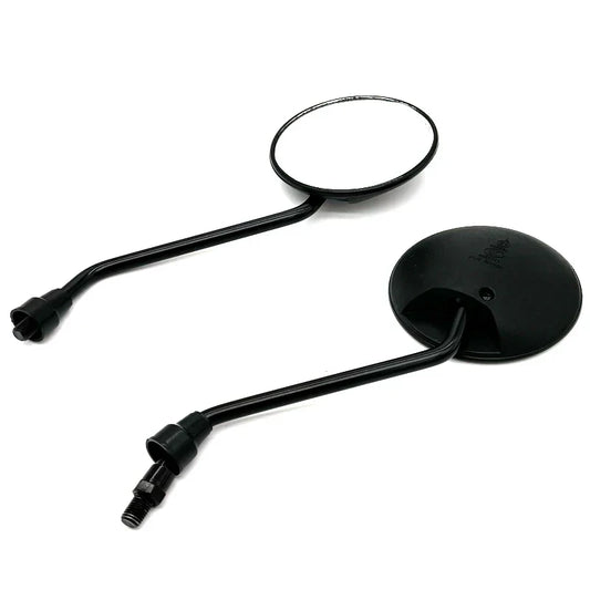 1 Pair Universal Rounded Side Rearview Mirrors – Motorcycle &amp; Scooter with Mount Clamp (10mm &amp; 8mm)